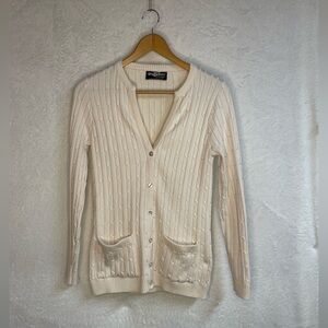 Cream cable knit cardigan